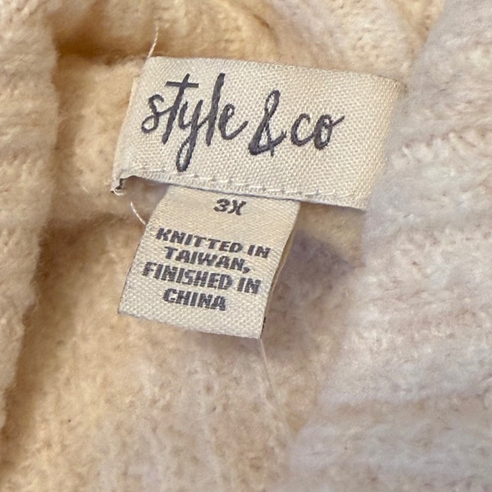 Style‎ & Co Women's 3X Pebble Heather Cowl Neck Knit Pullover Sweater - Picture 5 of 6